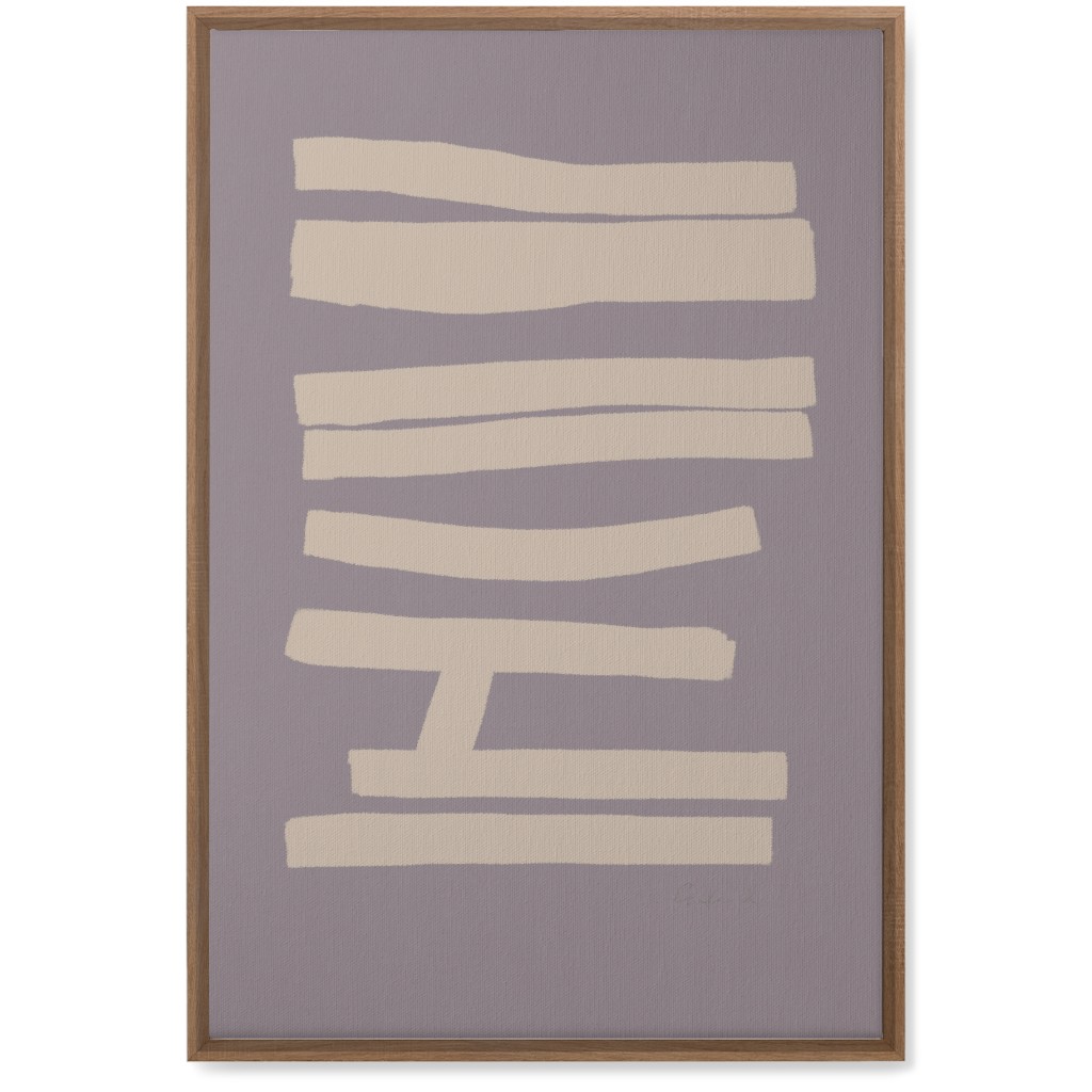 Bold Abstract Stripes Wall Art, Natural, Single piece, Canvas, 20x30, Purple, Clay