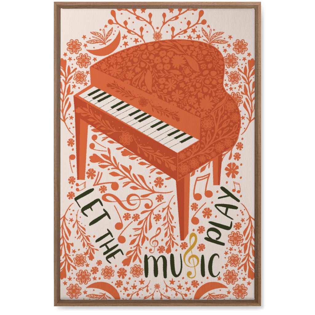 Let the Music Play - Red Wall Art, Natural, Single piece, Canvas, 20x30, Pink