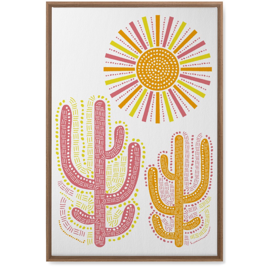 Boho Cactus and Sunny Summer - Warm Wall Art, Natural, Single piece, Canvas, 20x30, Multicolor