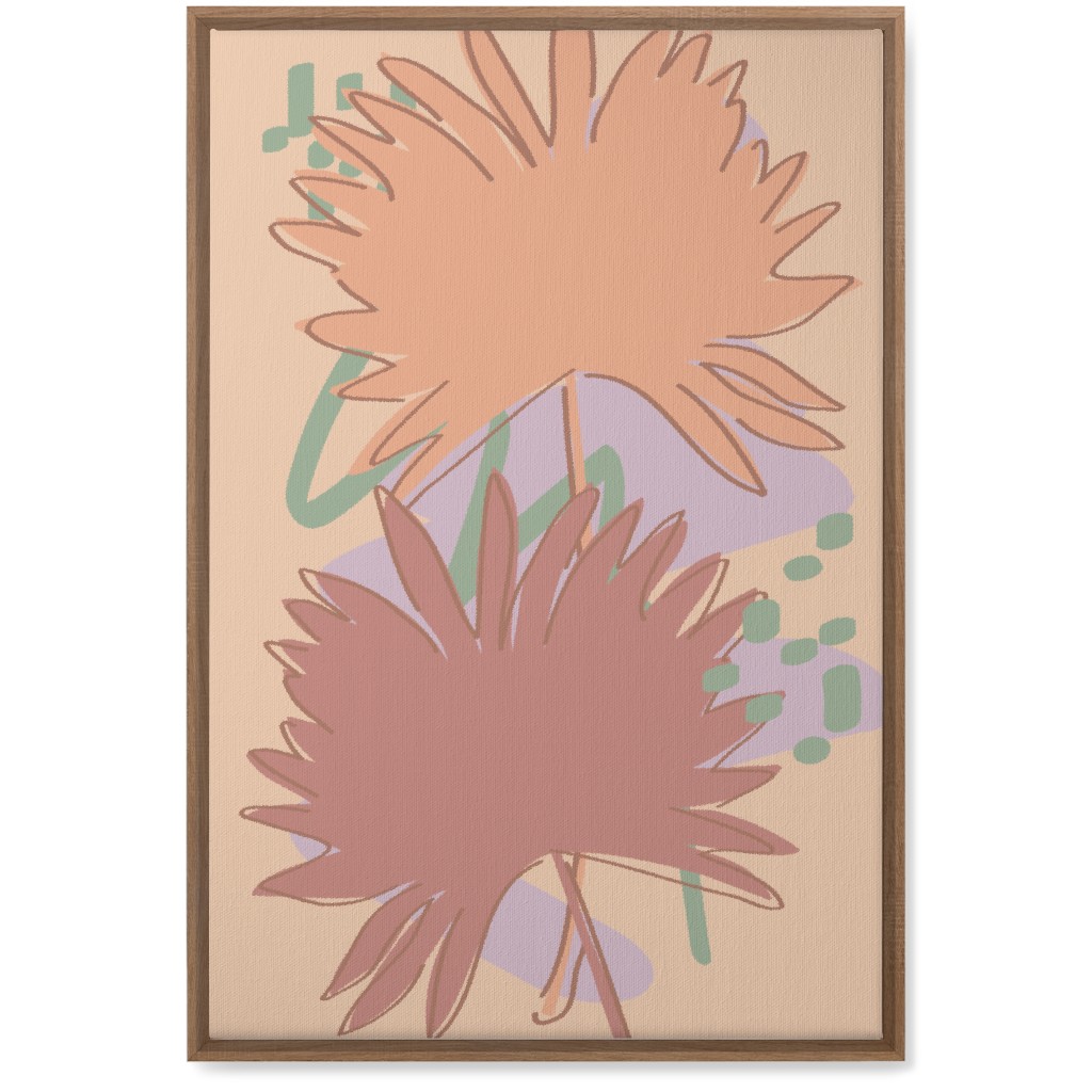 Modern Sabal Palm - Pink Wall Art, Natural, Single piece, Canvas, 20x30, Orange, Orange