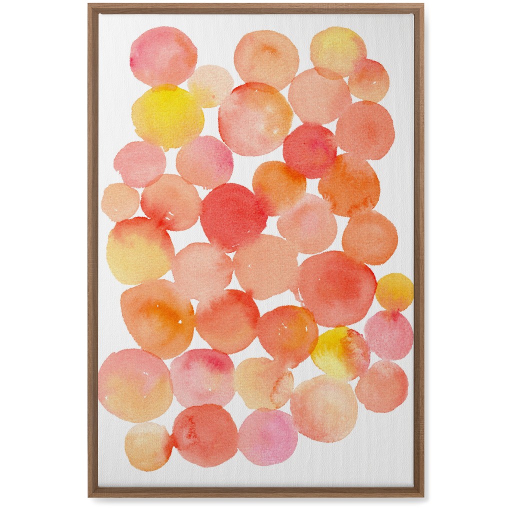Watercolor Circles Wall Art, Natural, Single piece, Canvas, 20x30, Orange, Dusk Pink