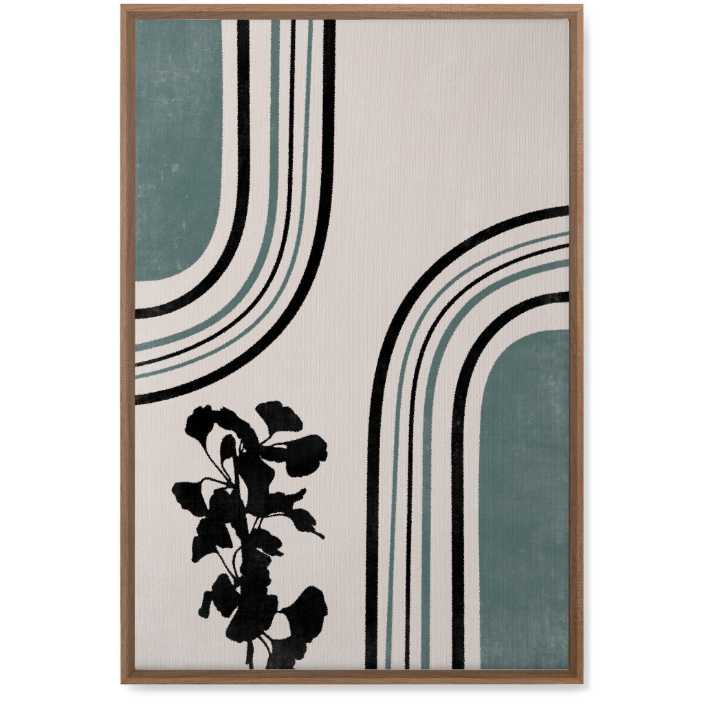 Modern Garden Pathway - Green and Ivory Wall Art, Natural, Single piece, Canvas, 20x30, Green