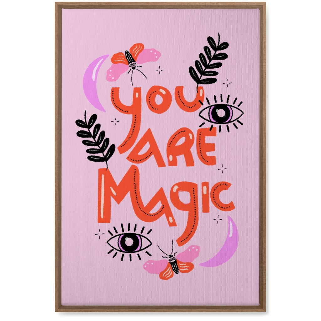 You Are Magin - Red and Pink Wall Art, Natural, Single piece, Canvas, 20x30, Pink, Bright Pink