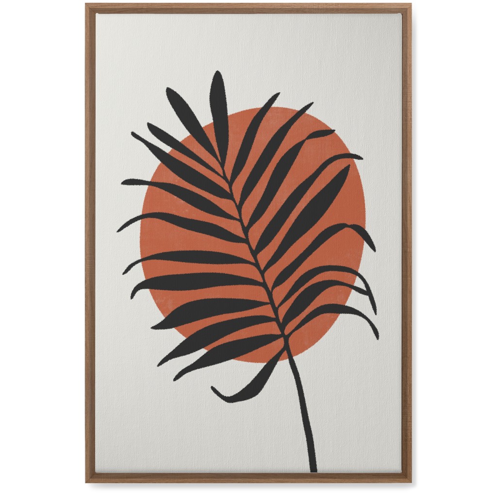 Abstract Leaf Frond - Terracotta and Ivory Wall Art, Natural, Single piece, Canvas, 20x30, Brown, Brown