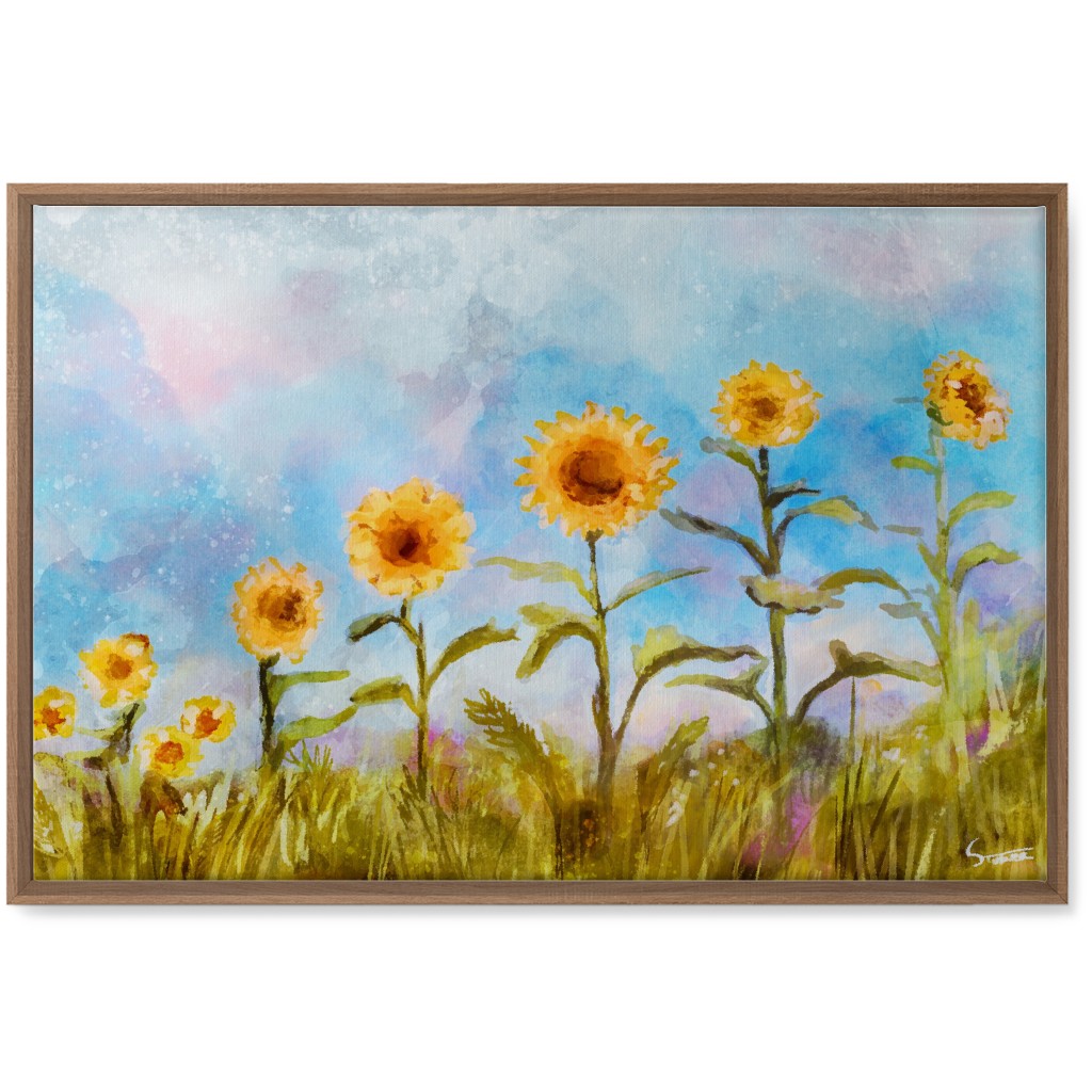 the Sunflower Field Wall Art, Natural, Single piece, Canvas, 20x30, Multicolor