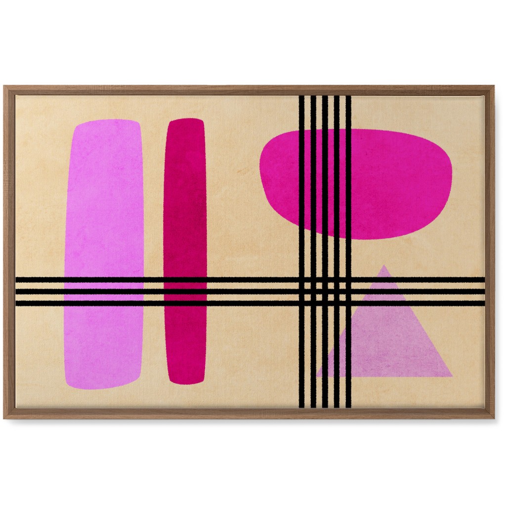 Criss-Cross Abstract Wall Art, Natural, Single piece, Canvas, 20x30, Pink