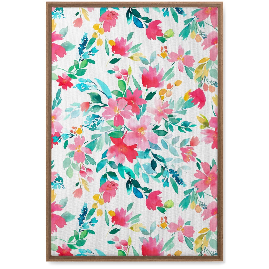 Summer Fresh Flowers - Multi Wall Art, Natural, Single piece, Canvas, 20x30, Pink