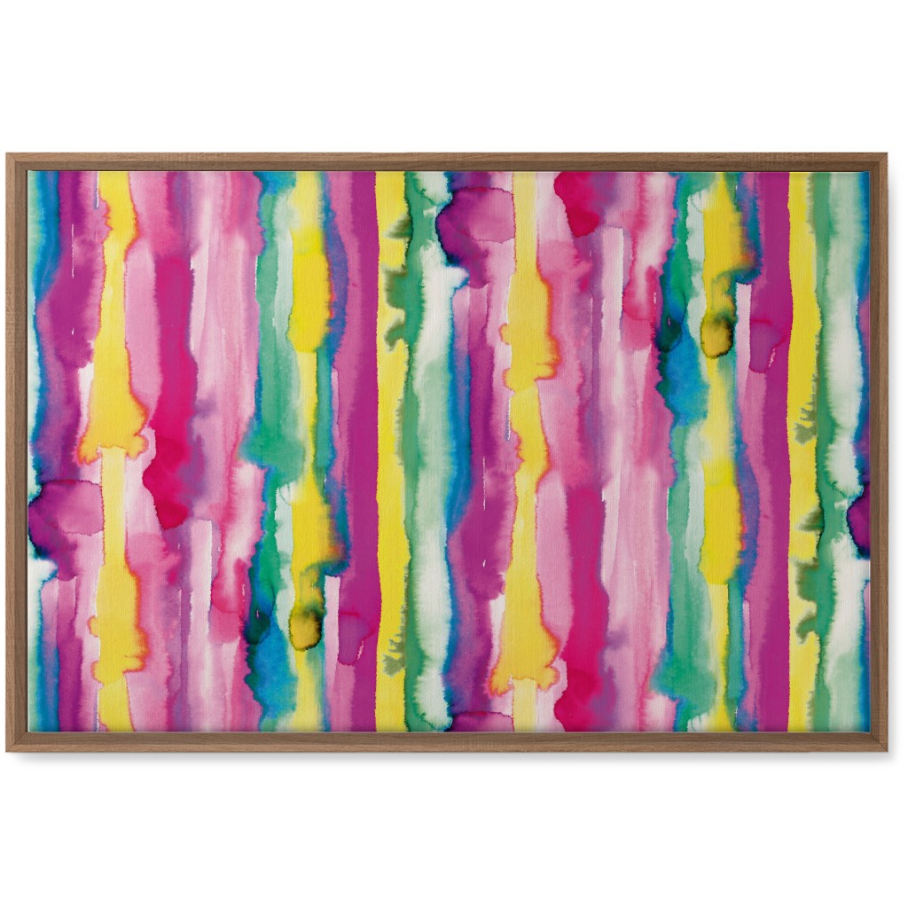 Watercolor Gradient Stripes - Multi Wall Art, Natural, Single piece, Canvas, 20x30, Multicolor