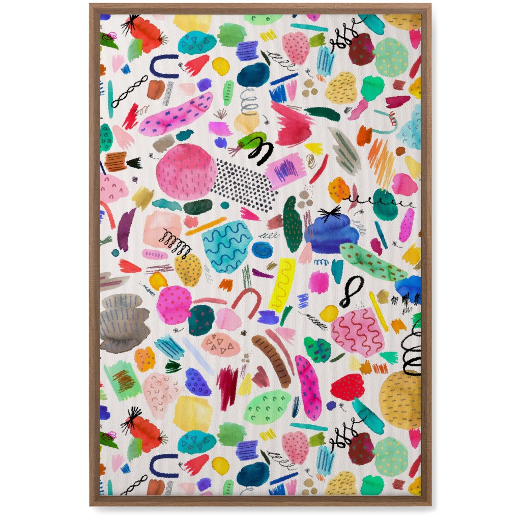 Abstract Marks and Scribbles - Multi Wall Art, Natural, Single piece, Canvas, 20x30, Multicolor
