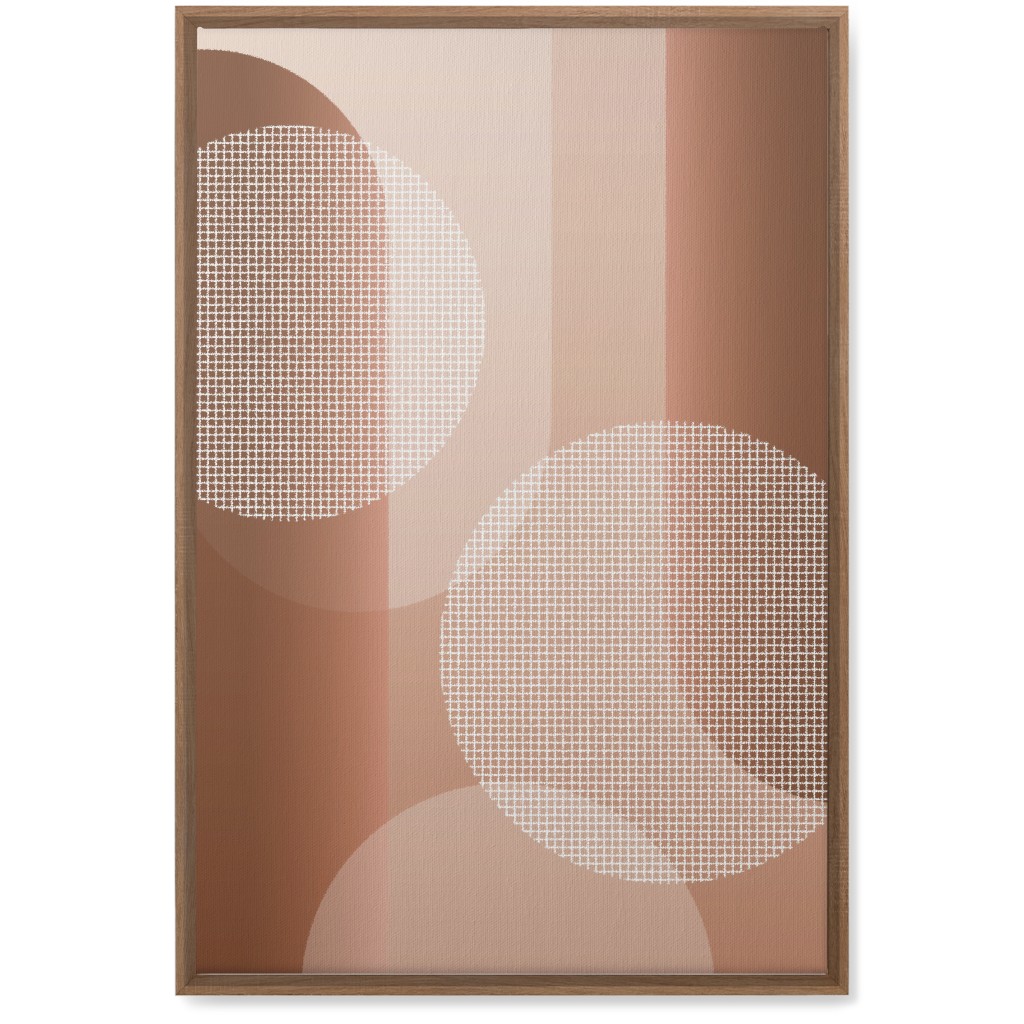 Geometric Arches and Circles - Neutral Wall Art, Natural, Single piece, Canvas, 20x30, Pink, Bright Pink