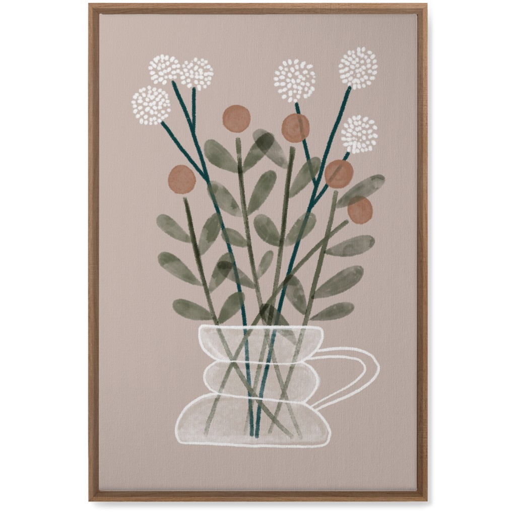 Coffee Pot Plants - Beige Wall Art, Natural, Single piece, Canvas, 20x30, Beige