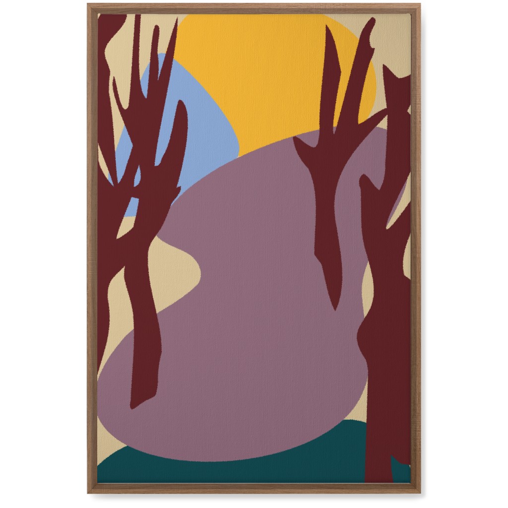 Minimalist Forest Path Wall Art, Natural, Single piece, Canvas, 20x30, Multicolor