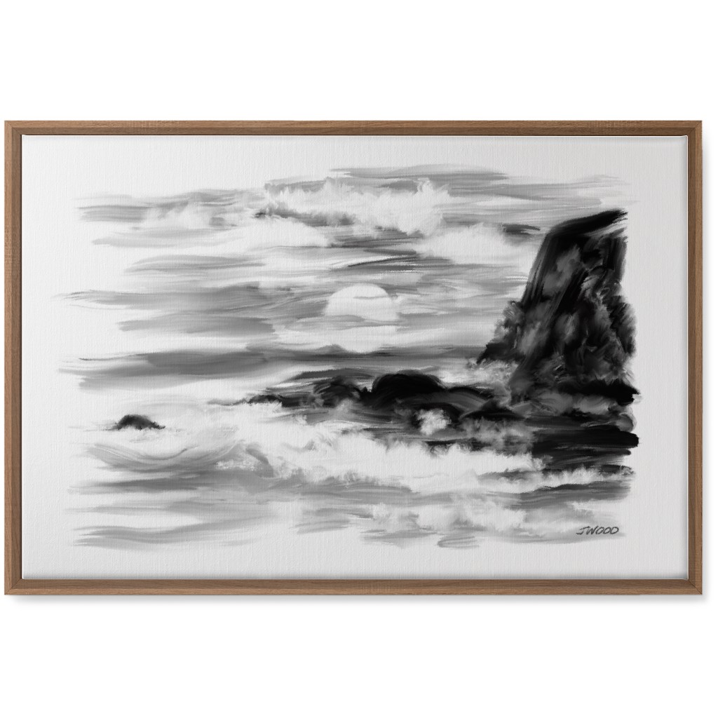 Stormy - Black and White Wall Art, Natural, Single piece, Canvas, 20x30, Black, Black