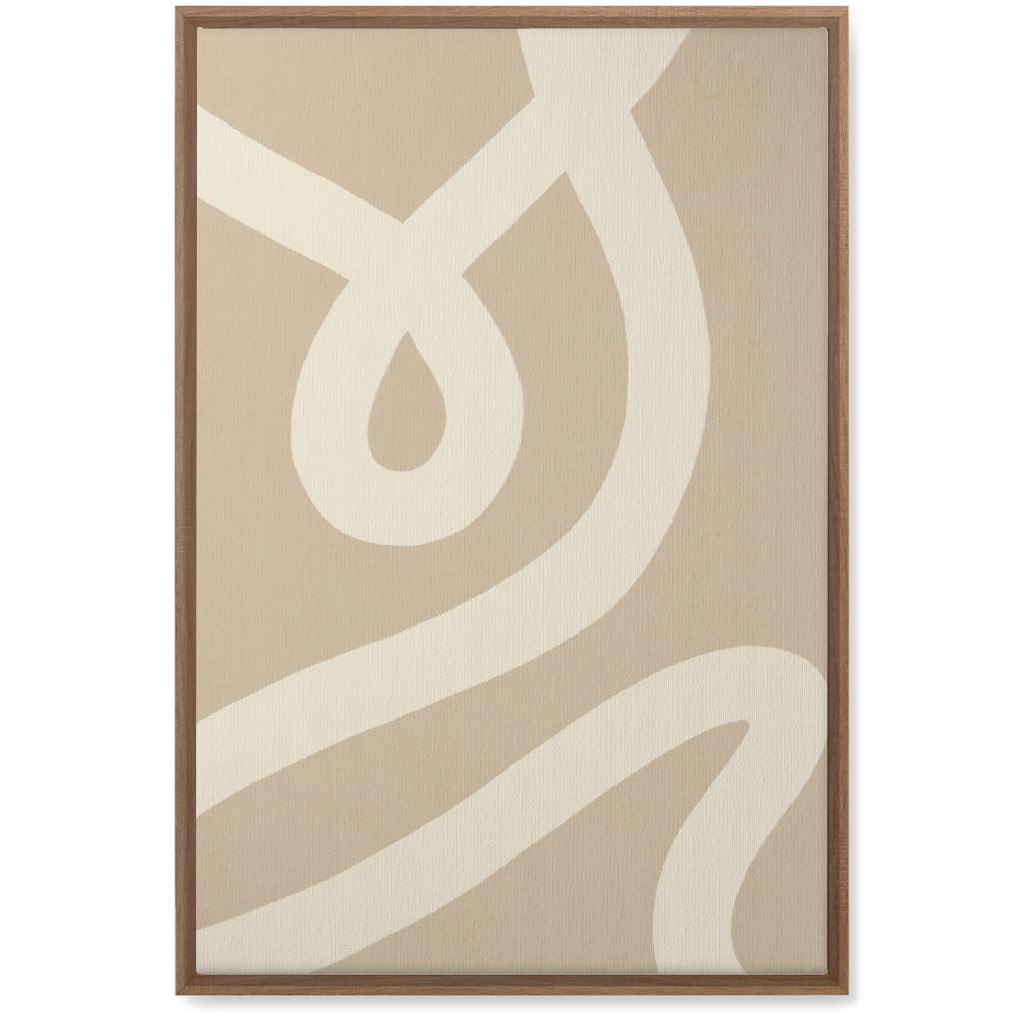 Tangled Brush Strokes V Wall Art, Natural, Single piece, Canvas, 20x30, Beige, Wheat