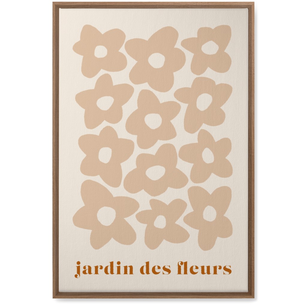Botanical Graphic Retro Flower Garden Wall Art, Natural, Single piece, Canvas, 20x30, Beige, Pueblo