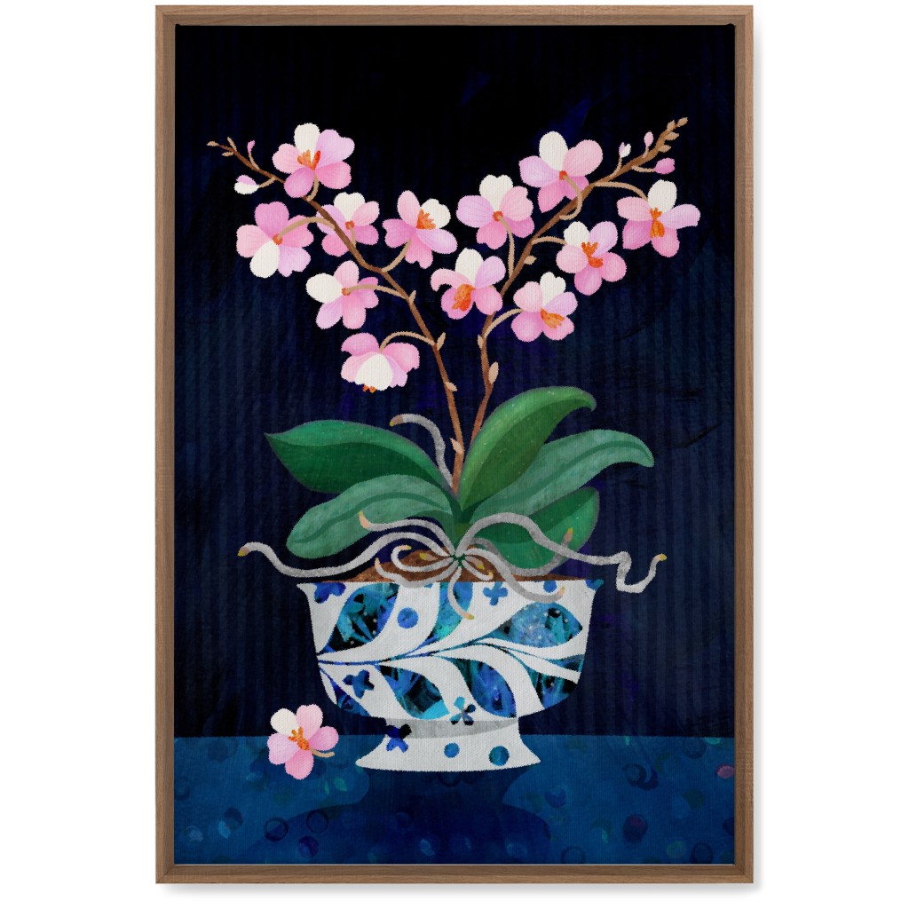 Orchid in Bloom - Dark Wall Art, Natural, Single piece, Canvas, 20x30, Multicolor