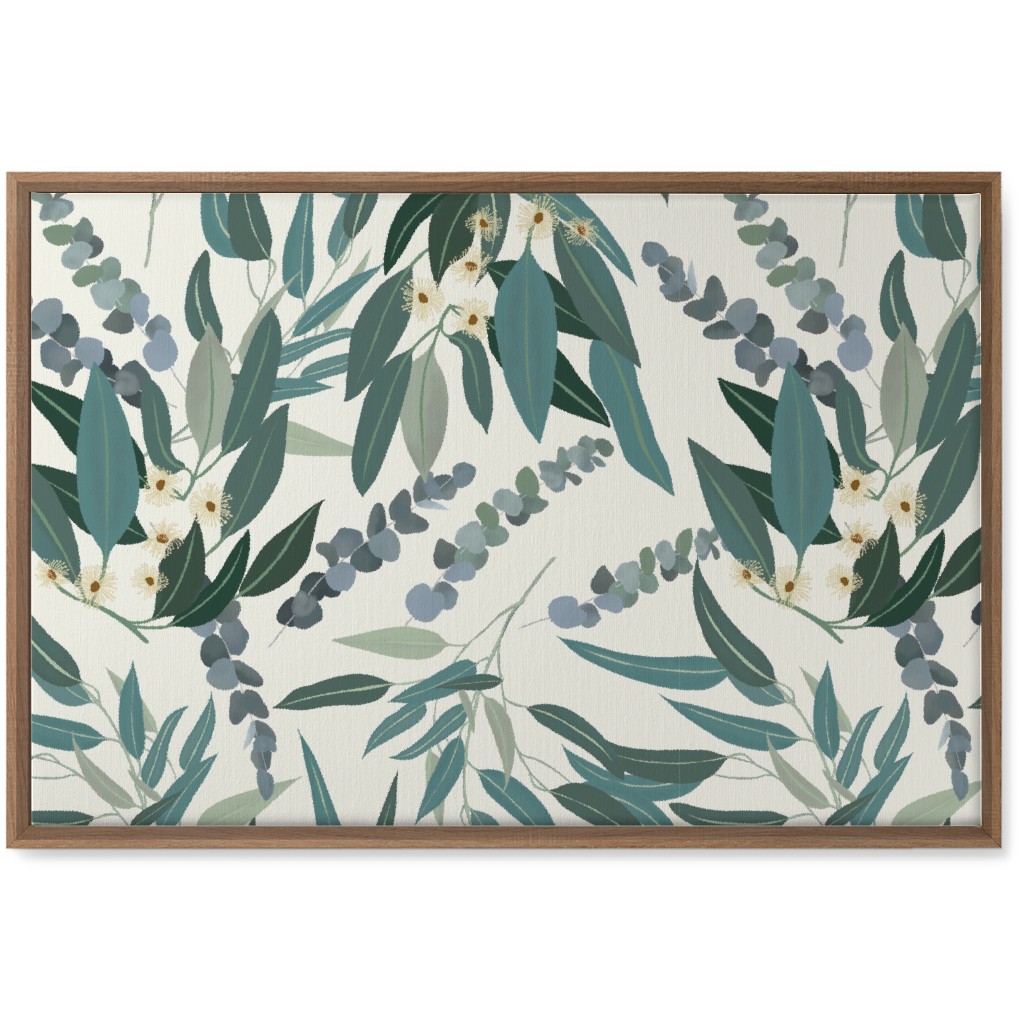 Eucalyptus - Green on White Wall Art, Natural, Single piece, Canvas, 20x30, Green, Classic Green