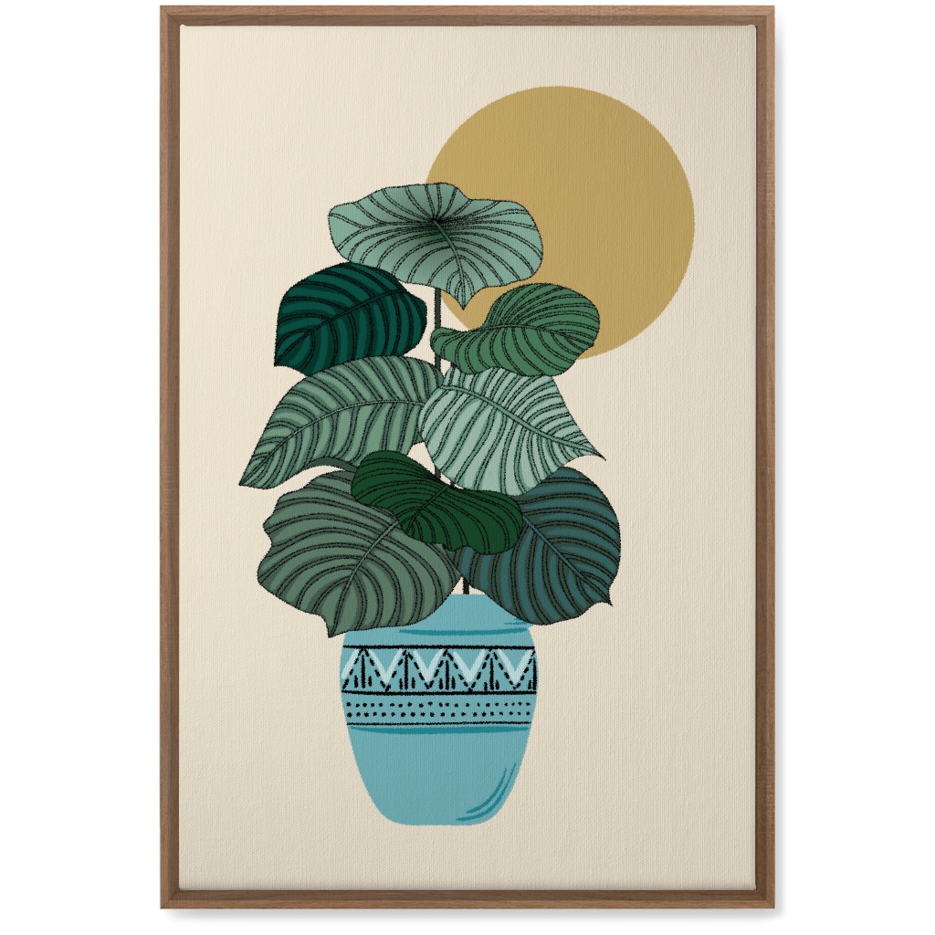 Calla - Green and Beige Wall Art, Natural, Single piece, Canvas, 20x30, Green, Classic Green