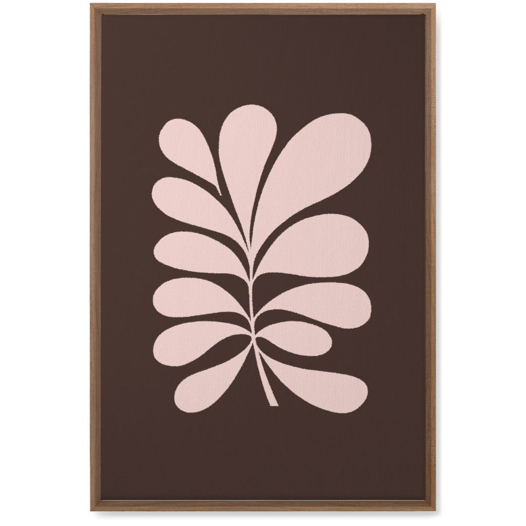 Minimal Foliage - Brown and Pink Wall Art, Natural, Single piece, Canvas, 20x30, Brown