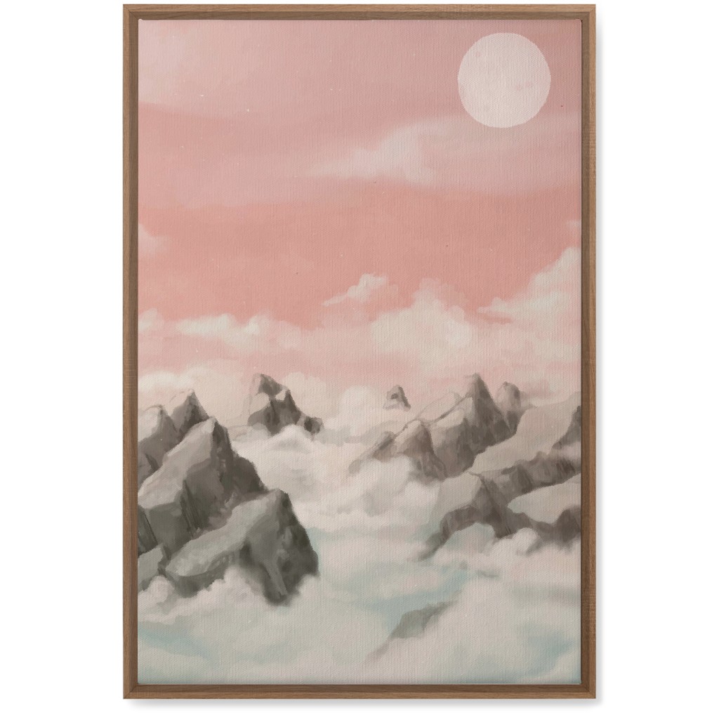 a View From the Mountain Peak Wall Art, Natural, Single piece, Canvas, 20x30, Pink