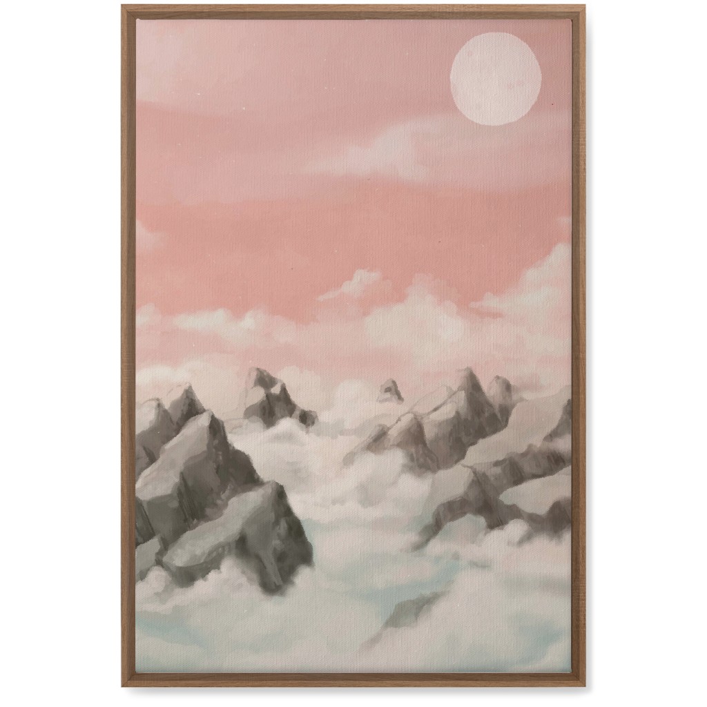 a View From the Mountain Peak Wall Art, Natural, Single piece, Canvas, 20x30, Pink, Bright Pink