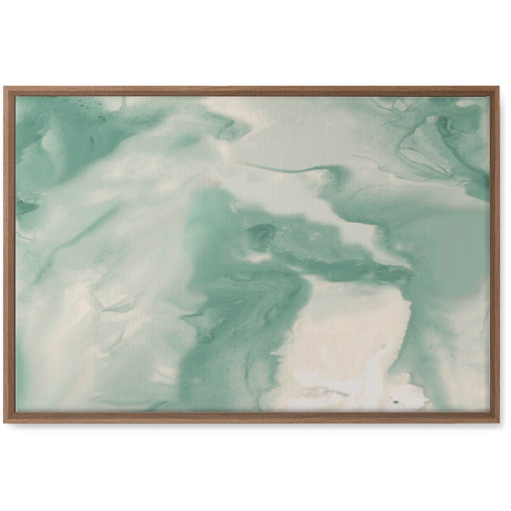 Abstract Watercolor Marble Wall Art, Natural, Single piece, Canvas, 20x30, Green