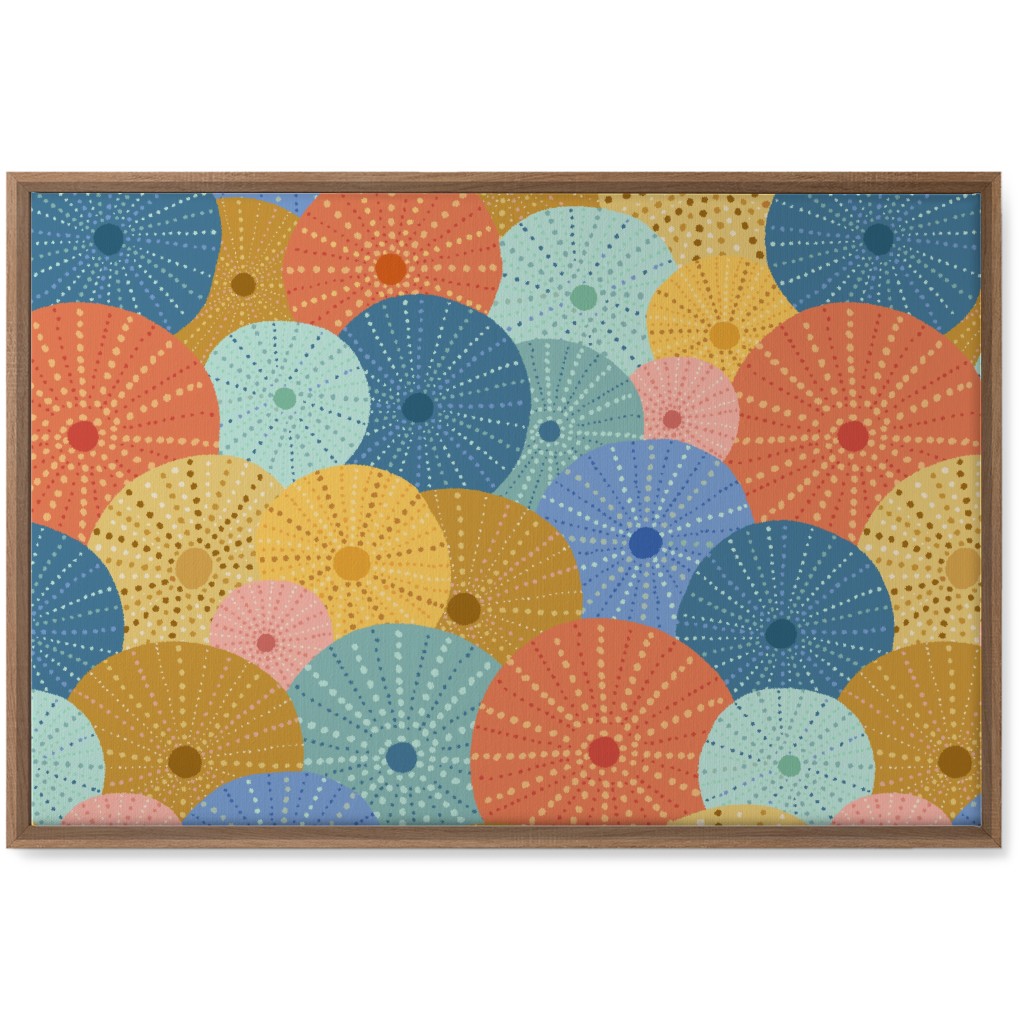 Colorful Sea Urchins Wall Art, Natural, Single piece, Canvas, 20x30, Multicolor