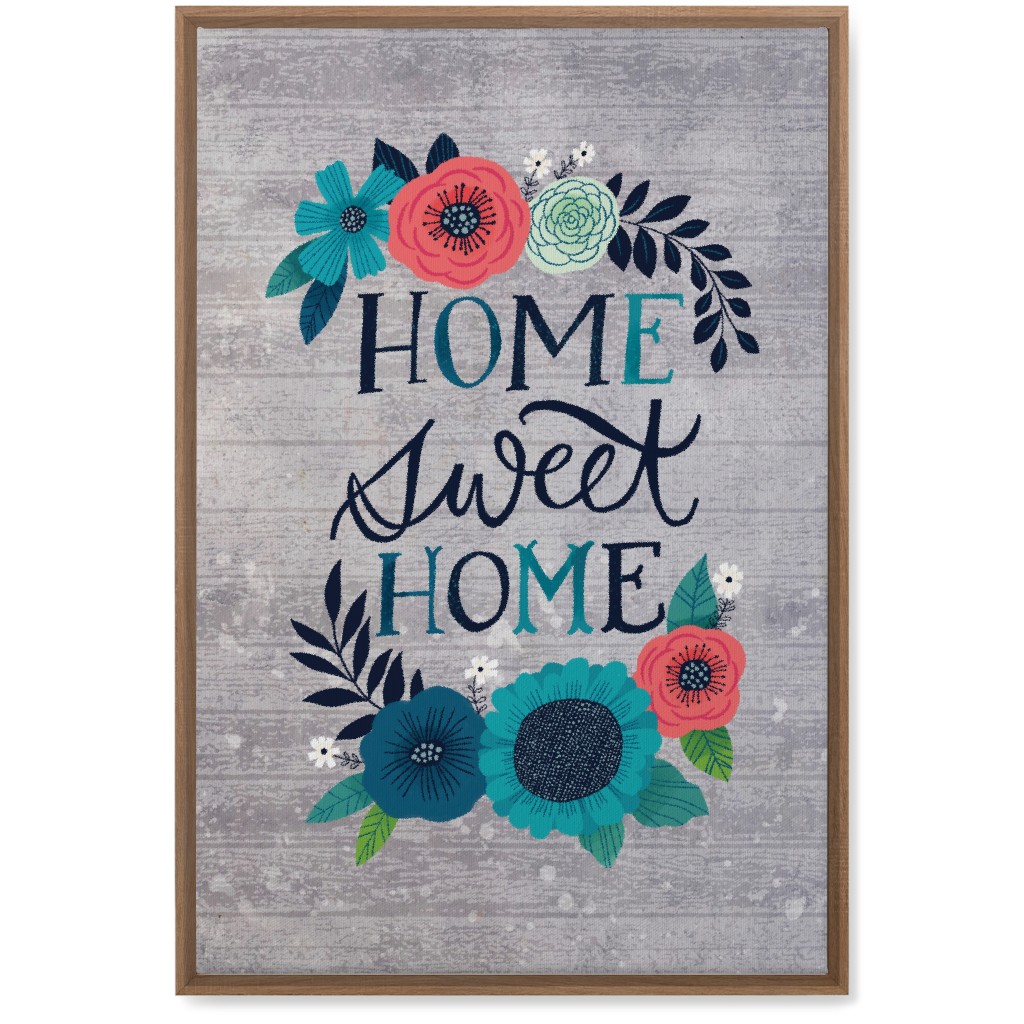 Home Sweet Home - Gray Wall Art, Natural, Single piece, Canvas, 20x30, Gray