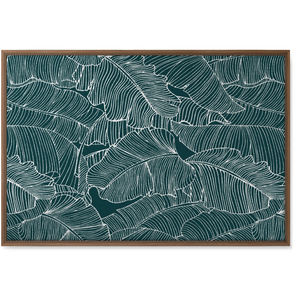 Banana Leaf - Teal Wall Art, Natural, Single piece, Canvas, 24x36, Green