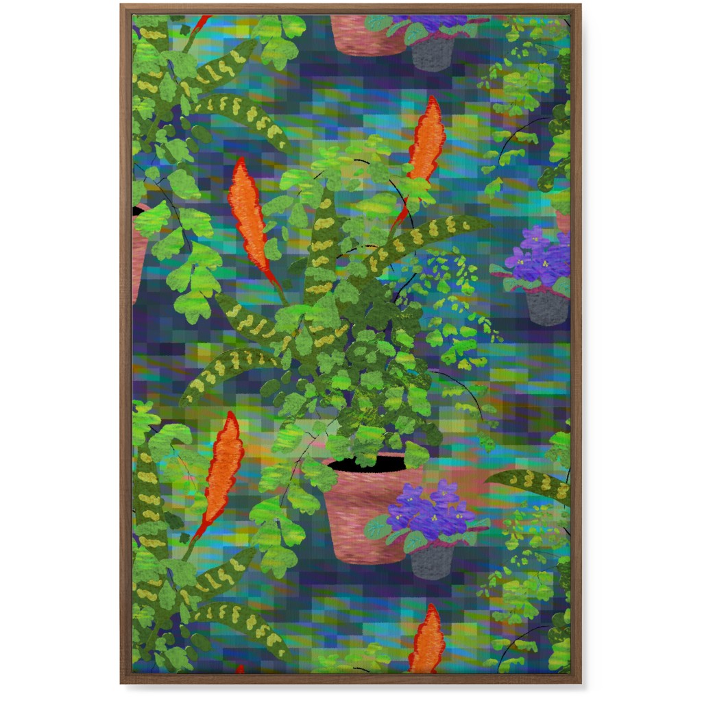 Impressionist Houseplants - Green Wall Art, Natural, Single piece, Canvas, 24x36, Green, Classic Green