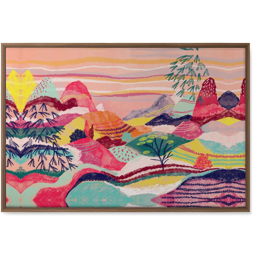 Dreamy Hills Abstract - Vibrant Wall Art, Natural, Single piece, Canvas, 24x36, Multicolor