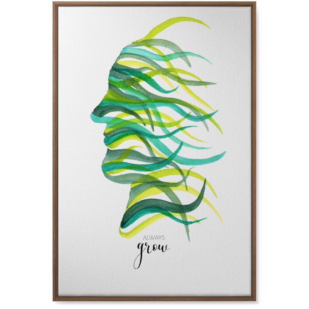 Always Grow - Green Wall Art, Natural, Single piece, Canvas, 24x36, Green, Classic Green
