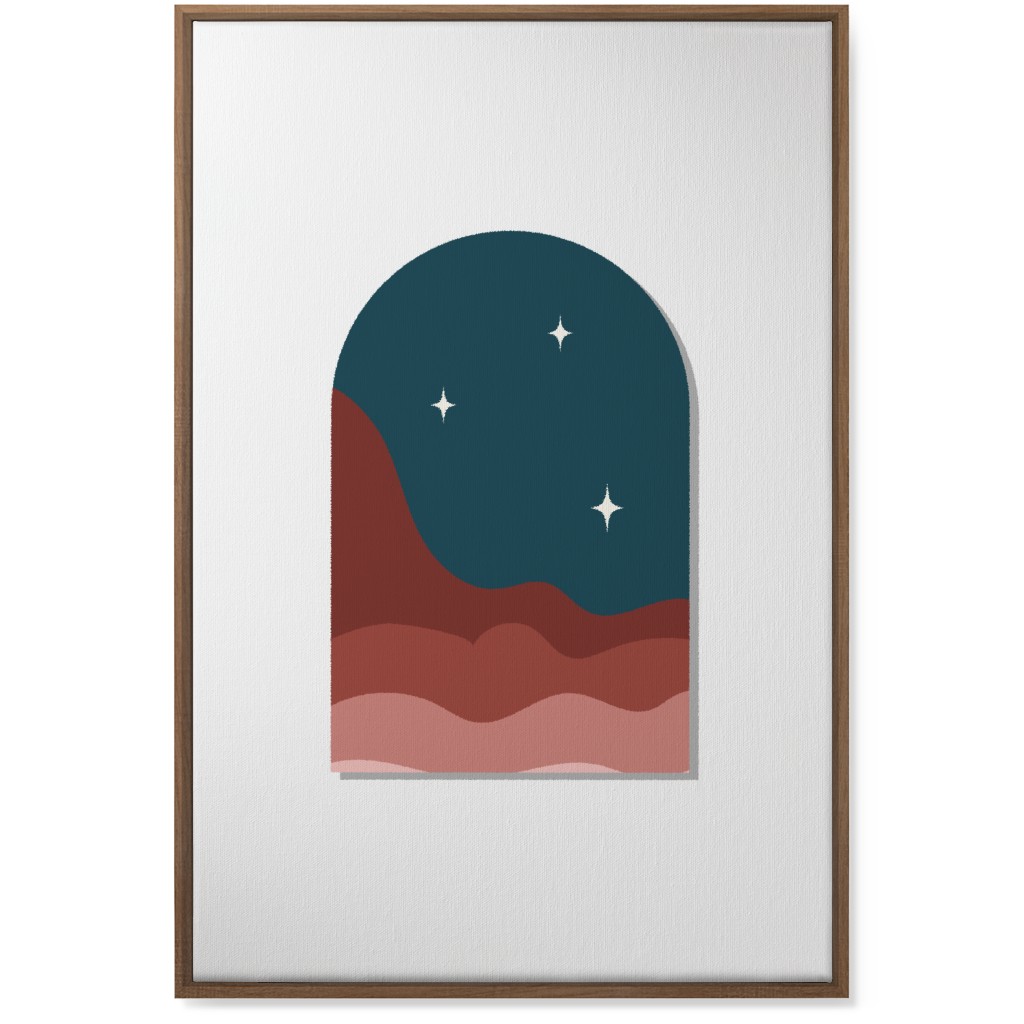 Abstract Landscapes in Windows Night Wall Art, Natural, Single piece, Canvas, 24x36, Multicolor, Seaweed