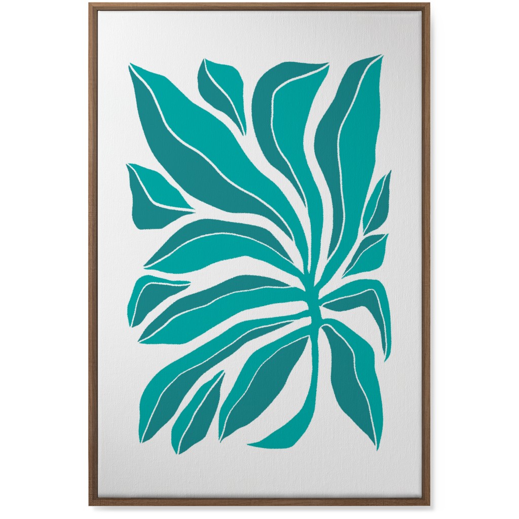 Minimalist Block Botanical Palm Leaves - Green Wall Art, Natural, Single piece, Canvas, 24x36, Green