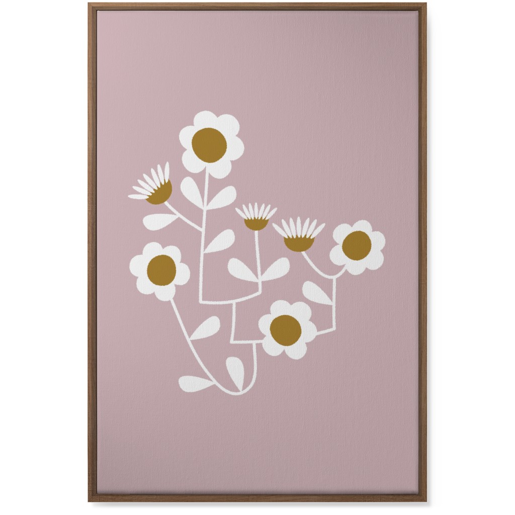 Mod Hanging Floral Wall Art, Natural, Single piece, Canvas, 24x36, Pink