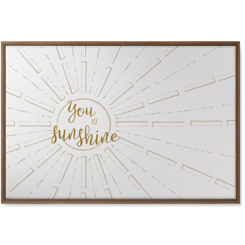 You Are My Sunshine - White and Golden Wall Art, Natural, Single piece, Canvas, 24x36, Yellow, Classic Yellow