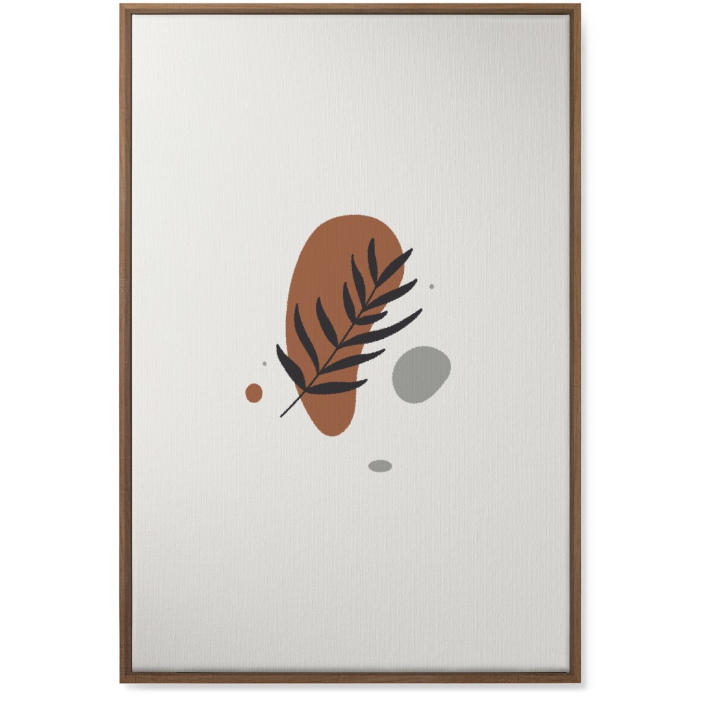 Shapes and Fern Leaf V Wall Art, Natural, Single piece, Canvas, 24x36, Brown, Toast