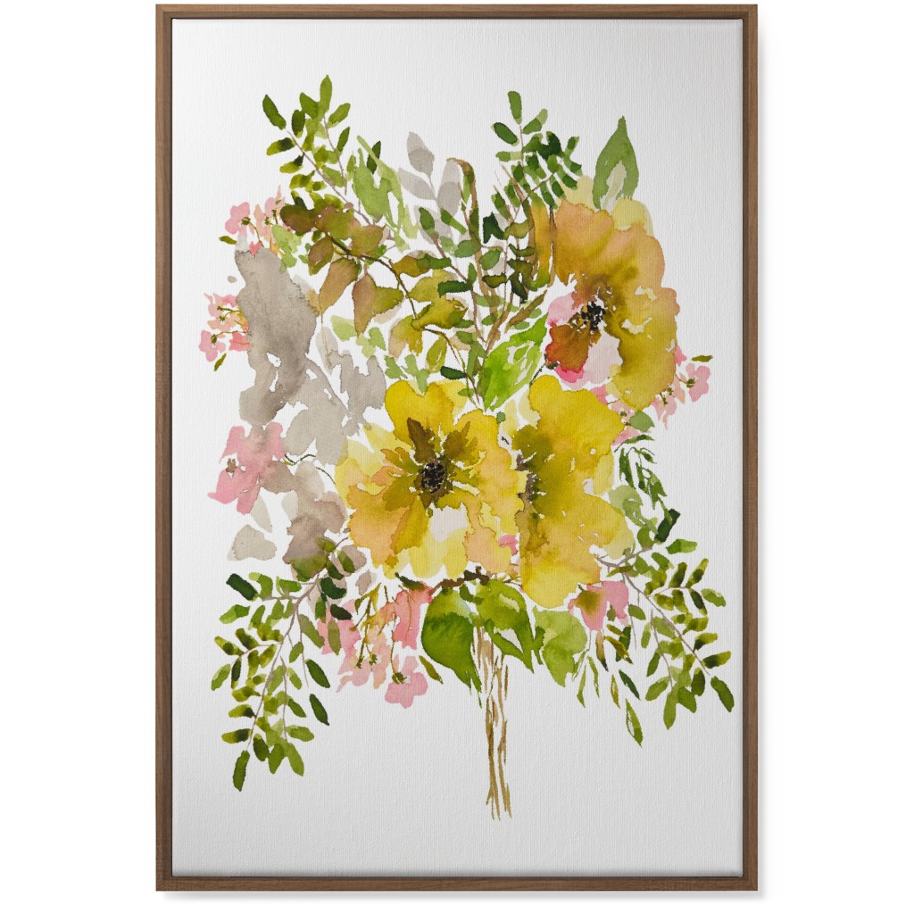 Floral Bouquet - Yellow Wall Art, Natural, Single piece, Canvas, 24x36, Yellow, Classic Yellow