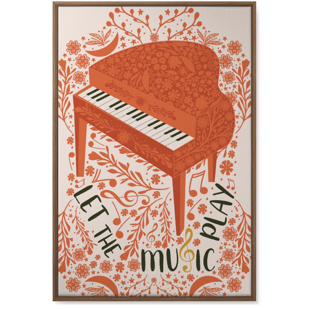 Let the Music Play - Red Wall Art, Natural, Single piece, Canvas, 24x36, Pink