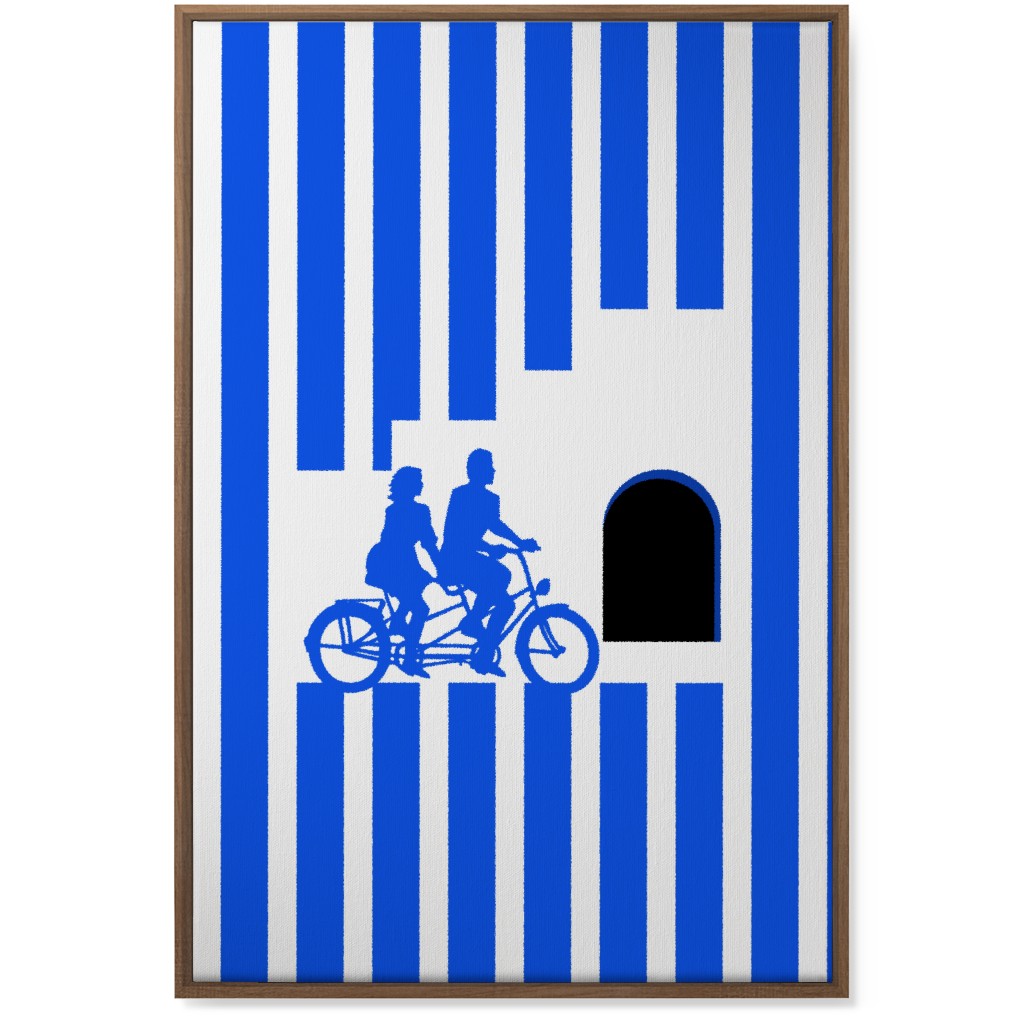 Riders Minimal Artwork - Blue Wall Art, Natural, Single piece, Canvas, 24x36, Blue