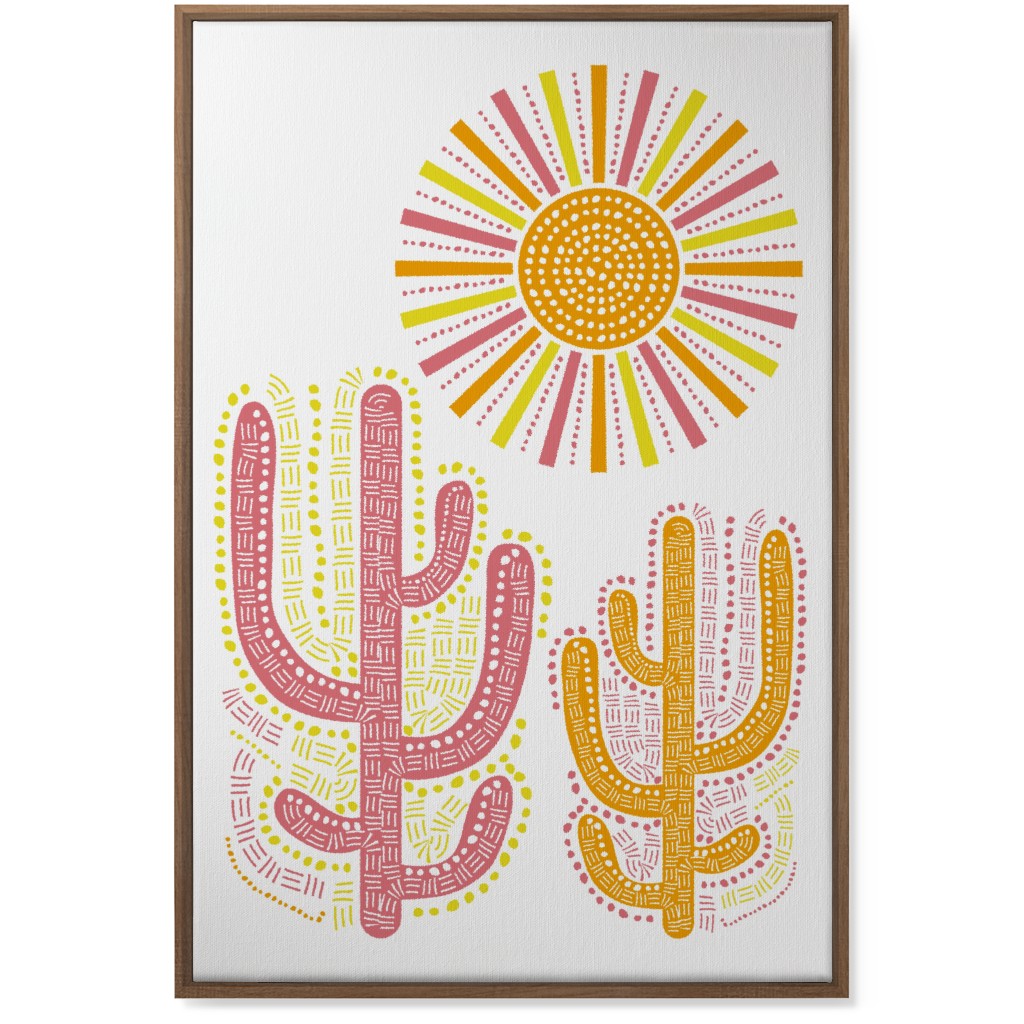Boho Cactus and Sunny Summer - Warm Wall Art, Natural, Single piece, Canvas, 24x36, Multicolor