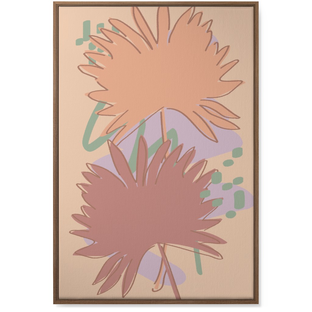 Modern Sabal Palm - Pink Wall Art, Natural, Single piece, Canvas, 24x36, Orange