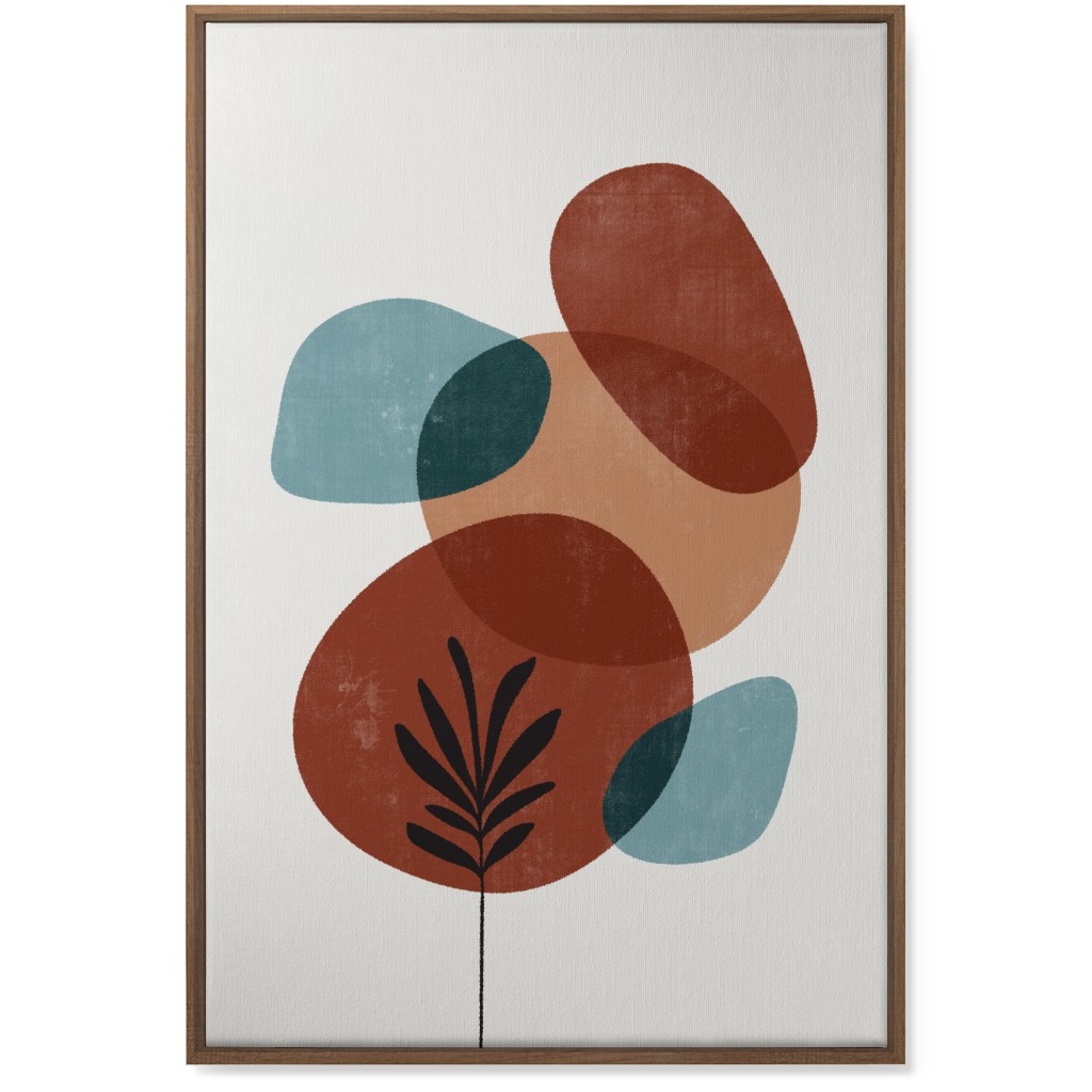 Abstract Leaf Orb - Terracotta and Ivory Wall Art, Natural, Single piece, Canvas, 24x36, Brown