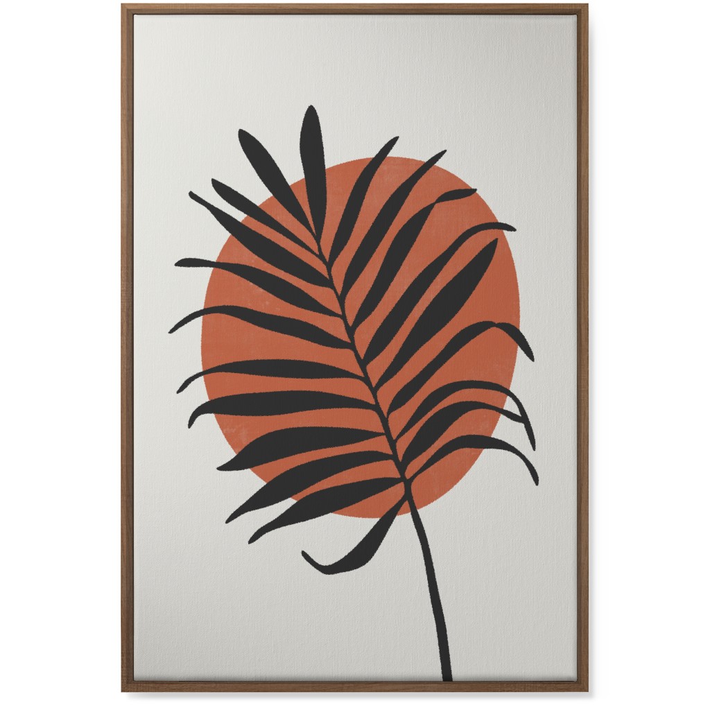 Abstract Leaf Frond - Terracotta and Ivory Wall Art, Natural, Single piece, Canvas, 24x36, Brown, Brown