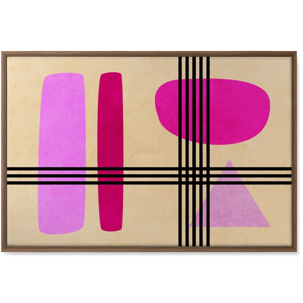 Criss-Cross Abstract Wall Art, Natural, Single piece, Canvas, 24x36, Pink, Candy