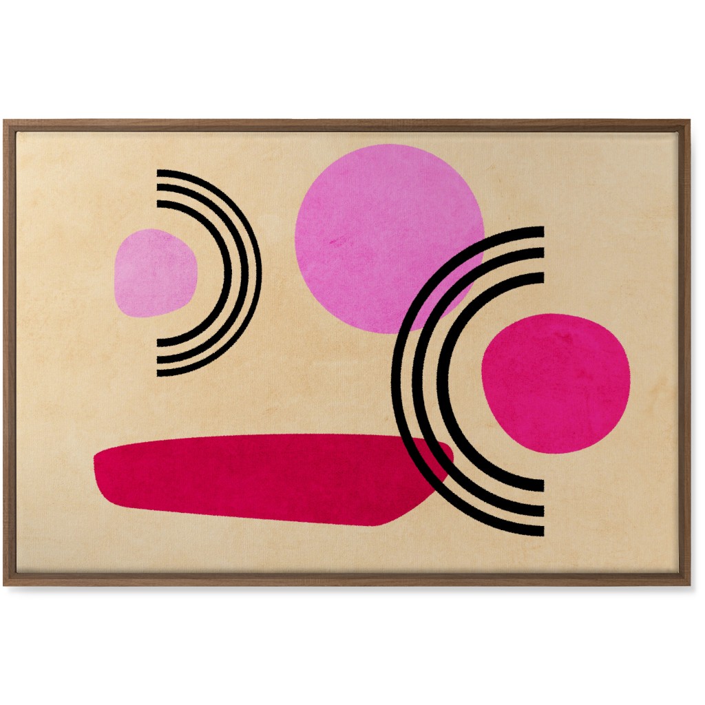 Cups & Saucers Abstract Wall Art, Natural, Single piece, Canvas, 24x36, Pink, Candy