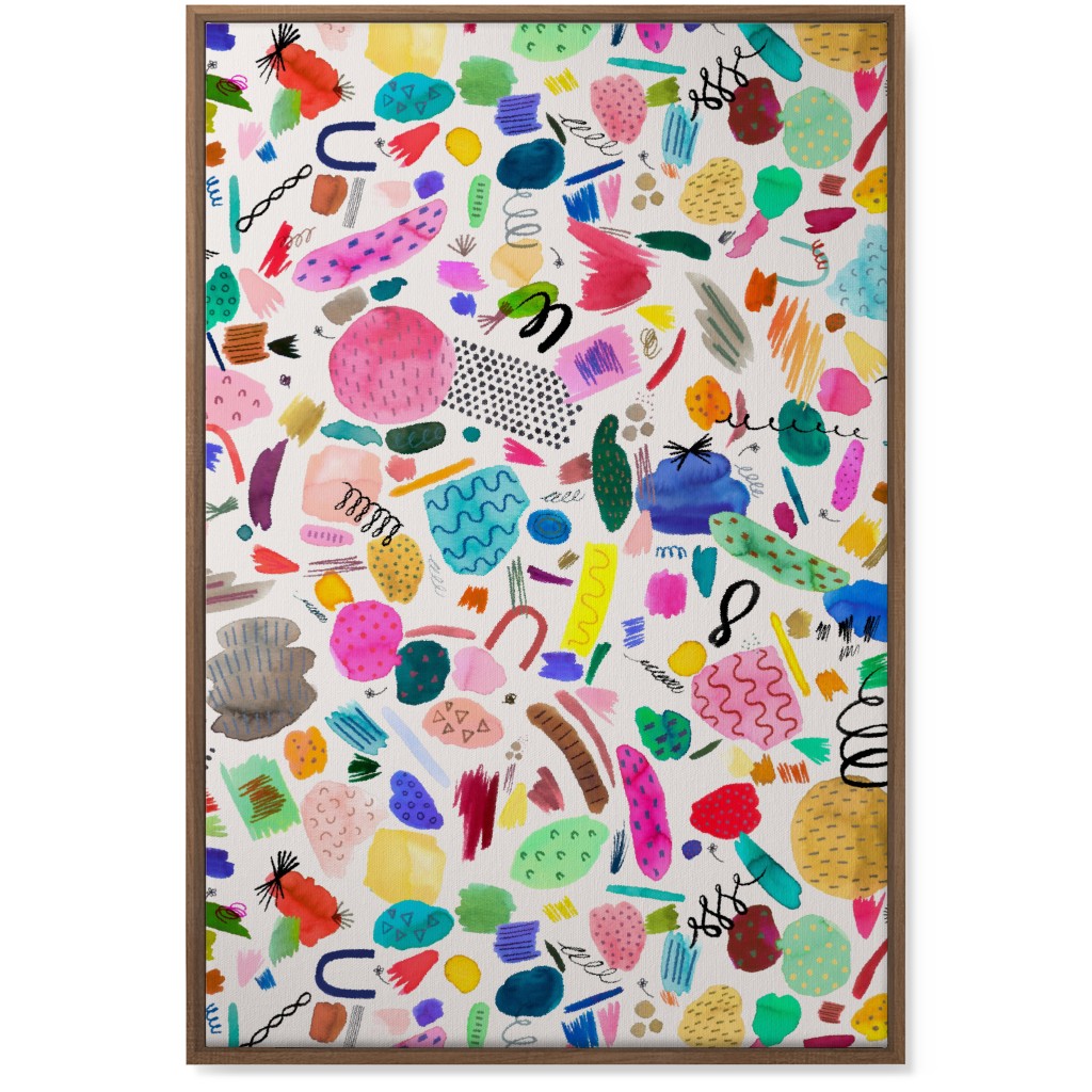 Abstract Marks and Scribbles - Multi Wall Art, Natural, Single piece, Canvas, 24x36, Multicolor