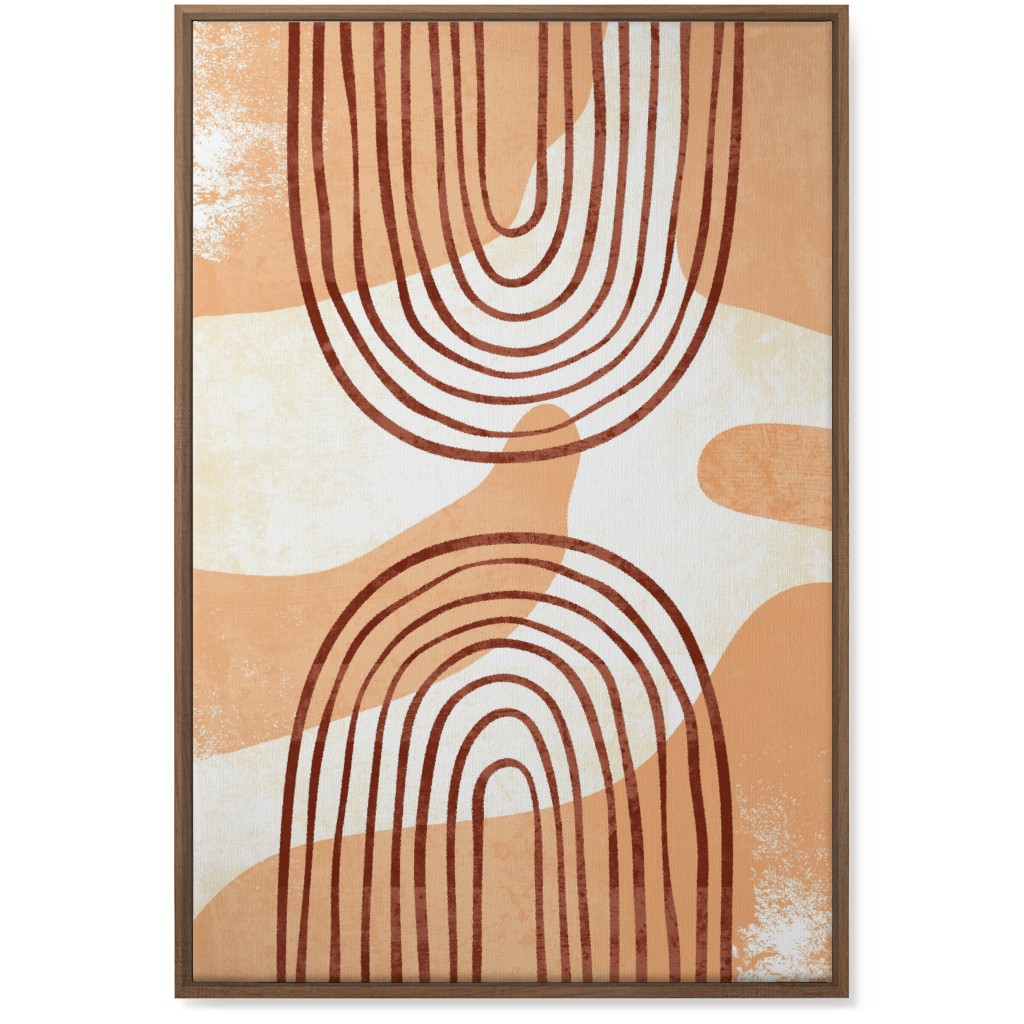 Desert Abstract - Earthy Warm Tones Wall Art, Natural, Single piece, Canvas, 24x36, Orange, Orange
