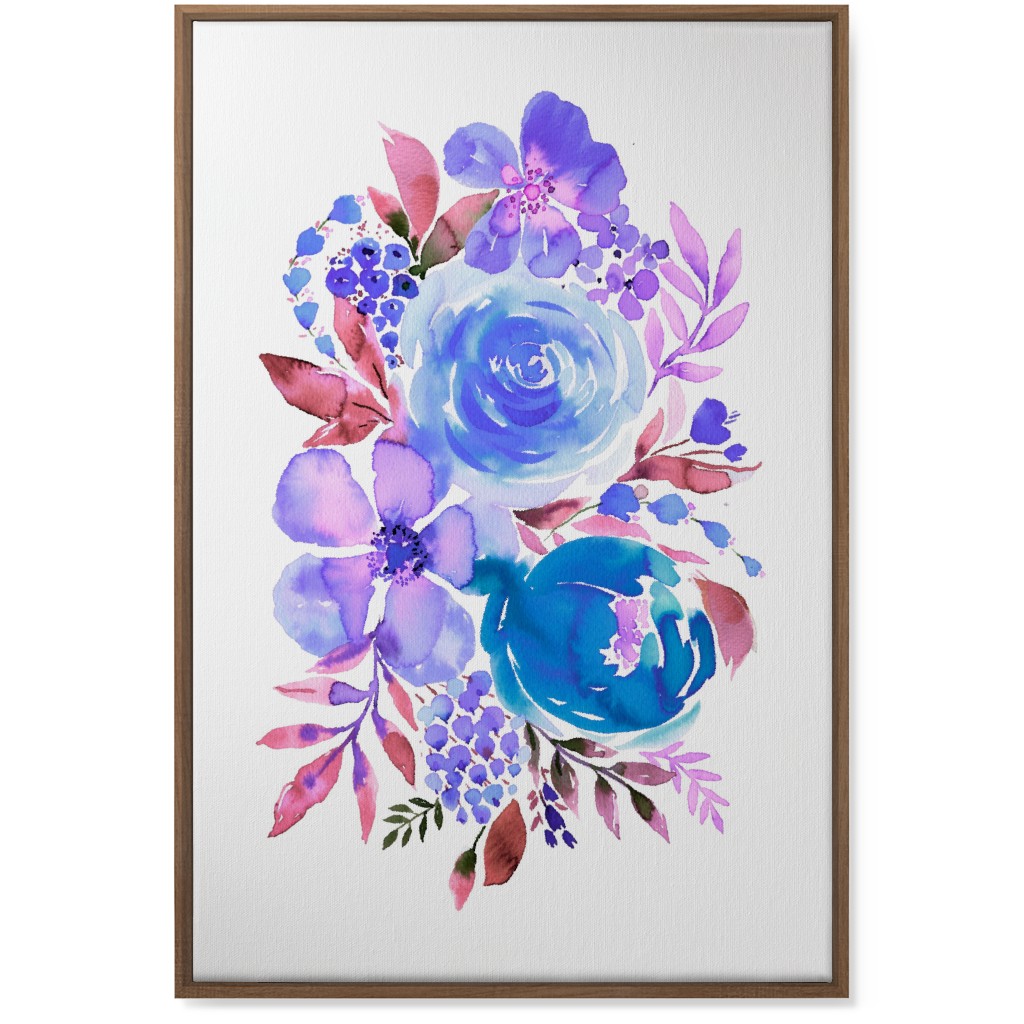 Summery Bouquet Wall Art, Natural, Single piece, Canvas, 24x36, Blue, Heaven