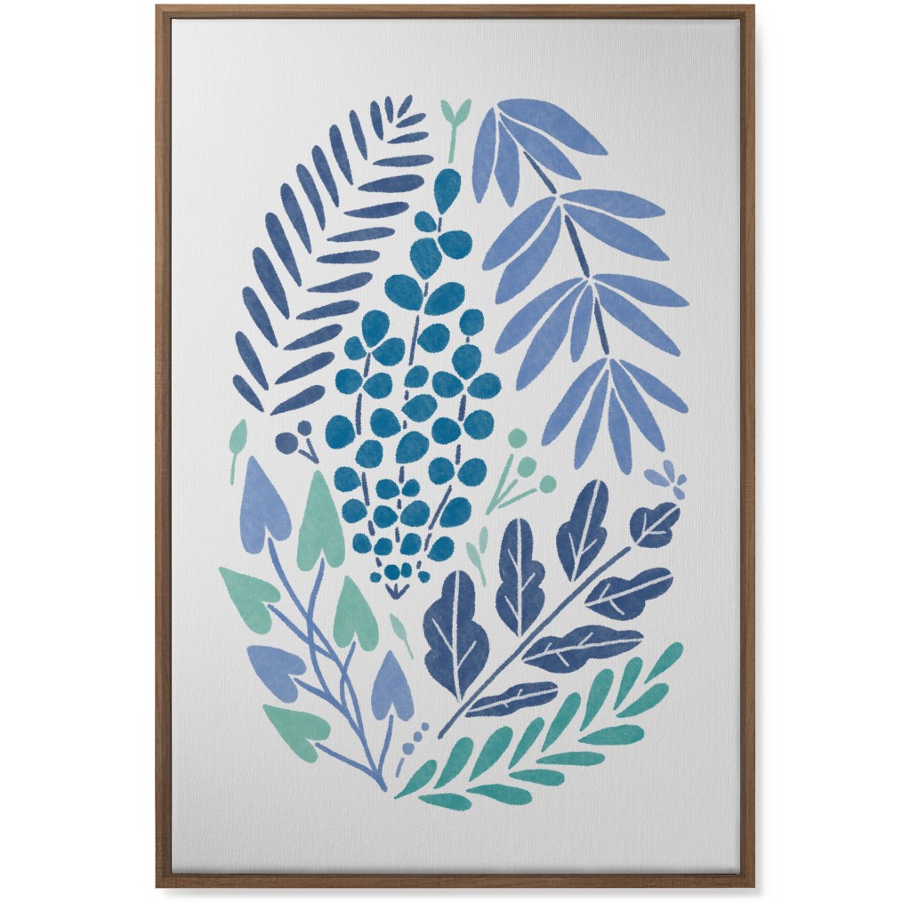 Botanical Composition Wall Art, Natural, Single piece, Canvas, 24x36, Blue